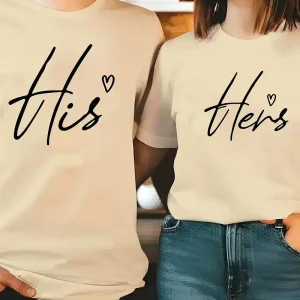 Unisex CoupleS His Hers Print T Shirt 3