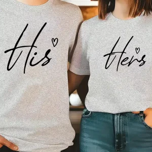 Unisex CoupleS His Hers Print T Shirt 4