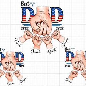 best dad ever ever custom kids names usa flag shirt 1 1