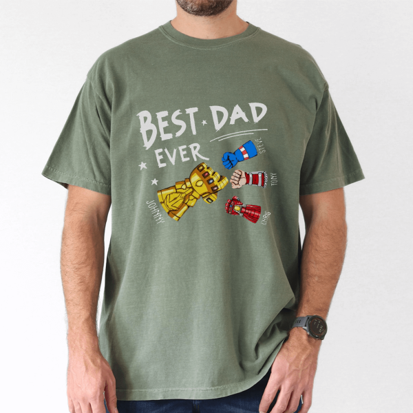 best dad ever superhero shirt personalized kids names gift 3 1