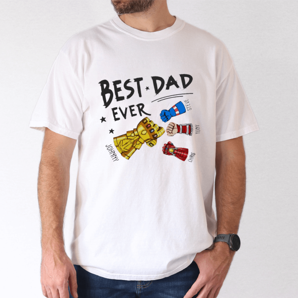 best dad ever superhero shirt personalized kids names gift 4 1
