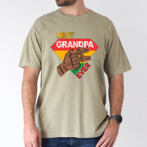 Custom Grandpa Gift, Black Grandpa with Fist Bump and Grandkids Names T-Shirt - The Best Father's Day Gift