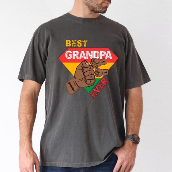 custom grandpa gift black grandpa with fist bump and grandkids names 2 1