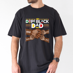 dope black dad shirt personalized kids names fathers day gift 3 1