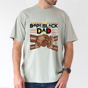 dope black dad shirt personalized kids names fathers day gift 4 1