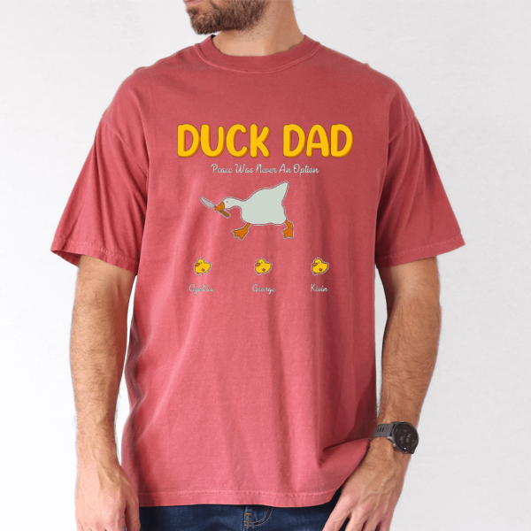 duck dad shirt add kids names cute matching family tee 2 1