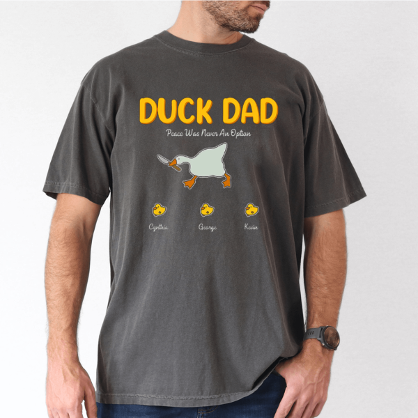 duck dad shirt add kids names cute matching family tee 3 1