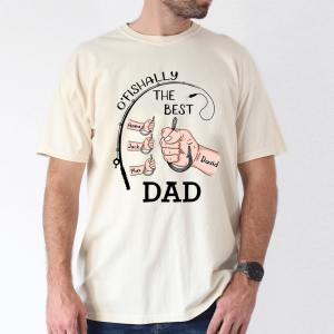 ofishally the best dad shirt custom kids names fishing gift 1 1