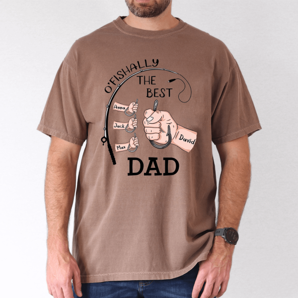 ofishally the best dad shirt custom kids names fishing gift 2 1