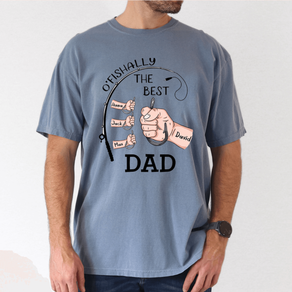 ofishally the best dad shirt custom kids names fishing gift 3 1