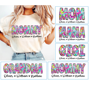 Custom Grandma, Floral Boho Mommy, Personalized Gigi, Floral Mama T-Shirt - The Best Mother's Day Gift
