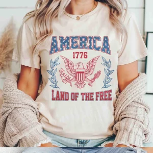 America Land of the Free Shirt – 1776 Patriotic 4th of July Independence Day T-Shirt