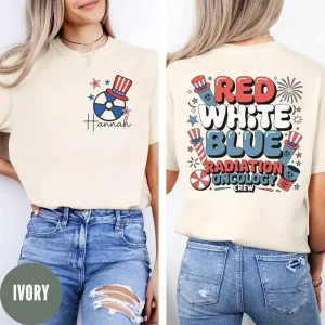 Personalized Mom T-Shirt, American Mama Tee, USA Flag Bow Tee, Coquette Ribbon Tee, July 4th 2 Sided Tee, Kids Names Shirt