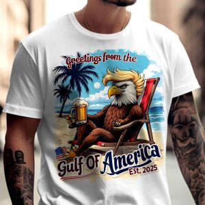Gulf of America T-Shirt – Funny Trump Beach Tee – Patriotic Eagle Vacation Shirt – Comfort Colors 4th of July Summer Tee