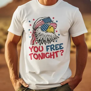 Independence Day Gift – Men’s Front Directional Print Short Sleeve T-Shirt – Comfortable Breathable Casual Summer Tee