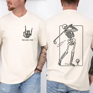 Fathers Day Sport T-Shirt, Golf Dad Shirt, Gift for Him, Skeleton Dad