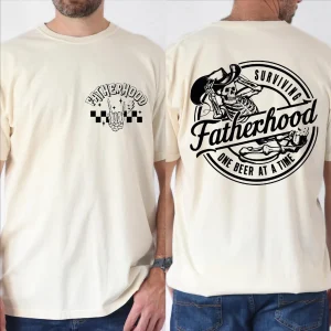 Fatherhood T-Shirt, Surviving Fatherhood One Beer At A Time, Comfort Colors Funny Father Tee, Drinking Husband, Fathers Day Gift, Gift for Dad