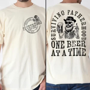 Fatherhood T-Shirt, Dad Shirt, Funny Skeleton Dad Tee, Retro Fathers Day Shirt Gift for Husband, Cool Dad Club Shirt