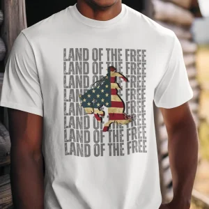 Patriotic Cowboy Bronco T-Shirt – American Flag Freedom Rodeo Tee, 4th of July Unisex Short Sleeve Jersey