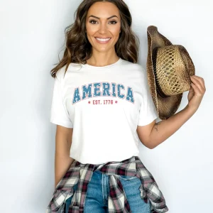 Patriotic America Shirt – Distressed USA Flag Tee – Stars and Stripes 4th of July T-Shirt