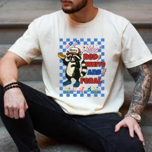 Red White and Feral Shirt – Funny 4th of July Hot Dog Tee – Patriotic USA Independence Day T-Shirt