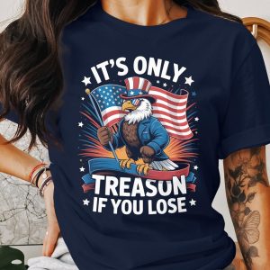 Funny Treason Day Patriotic Eagle T-Shirt – USA Flag Graphic Tee for 4th of July – Unisex American Pride Shirt