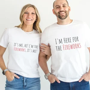 4th of July Couple Shirts, Independence Day Matching Shirts, Matching Couple Shirt, I'm Here for the Fireworks, It's Me Hi I'm the Fireworks