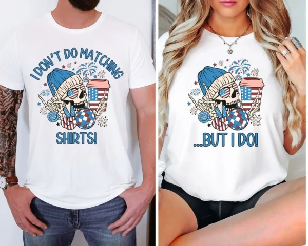 4th of July Couples Shirts 2