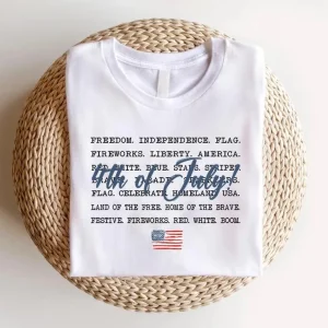 4th of July T-Shirt – Cute Patriotic Pullover for Women – Red White and Blue USA Pride Independence Day Outfit