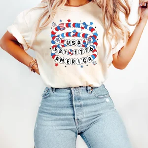 America Friendship Bracelet T-Shirt – Patriotic 4th of July Tee – USA Independence Day Gift Shirt