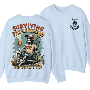 Surviving Fatherhood One Beer at a Time Sweatshirt, Funny Father's Day Shirt, Happy Father’s Day Gift, Model Sweater