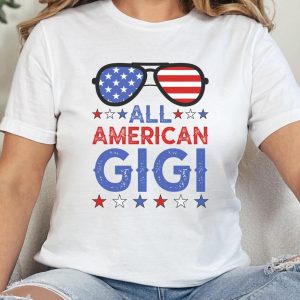 All American Gigi T-Shirt, Patriotic, USA Flag Sunglasses, Gift for Gigi, American Flag Shirt, Gigi 4th of July Tee