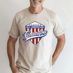 All American Grandpa Unisex Tee - Patriotic Grandfather Gift, USA Flag T-Shirt, Fourth of July Tee, American Pride Top, Memorial Day