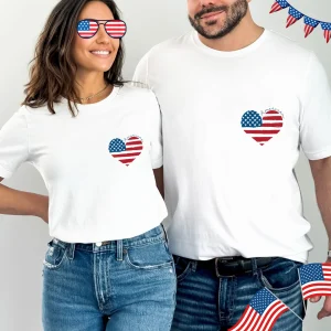 American Flag Heart Couple Shir 1