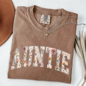 Auntie T-Shirt, Aunt Shirt, Floral Auntie, New Aunt Gift, Pregnancy Announcement, Gift for Aunt, Pregnancy Reveal to Aunt