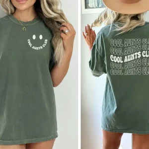Cool Aunt Club  T-Shirt, Cute Auntie Shirts, New Aunt Gift, Pregnancy Announcement, Gift for Aunt, Pregnancy Reveal to Aunt Cool Aunt Club