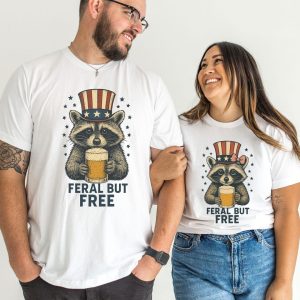 Couples Funny 4th of July Shirt Matching Independence Day Drinking T-Shirt for Patriot Party Gag Gift for America Lover Unisex Crewneck USA