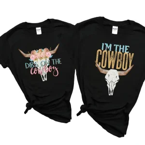 Cowboy Shirts, Couples T-Shirt, His and Hers, Matching Shirts, Couple Shirt, Matching T shirts for Couples, Wedding Gift, Engagement Shirts