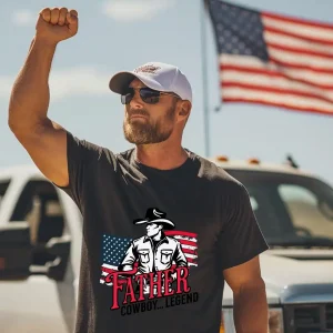 Cowboy Father's Day T-shirt ? Western Theme Gift for Dads ? 4th of July USA Shirt ? Father's Day Gift for Men