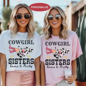 Cowgirl Sisters Shirts – Custom Country Western Matching Tees for Sister, Cowboy Nashville Girls Trip Rodeo Country Concerts