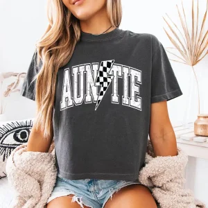 Auntie T-Shirt With Flash, Cute Auntie Shirts, Gift for Aunt, Pregnancy Reveal to Aunt Cool Aunt Club