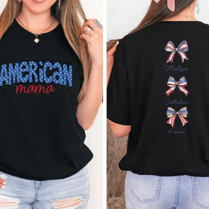 Custom American Mama Shirt with Names 1 1