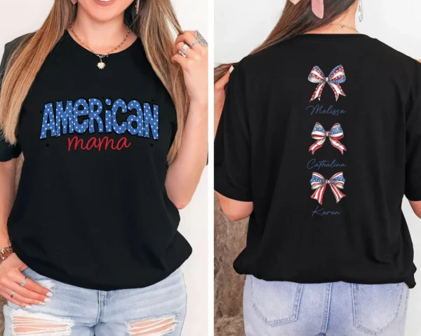 Custom American Mama Shirt with Names 1 1