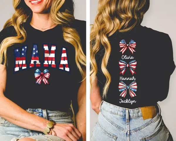 Custom American Mama Shirt with Names 1