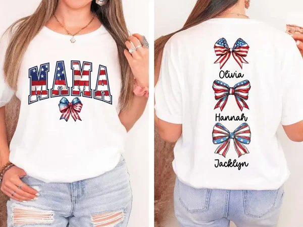 Custom American Mama Shirt with Names 2
