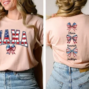 Custom American Mama Shirt with Names 3