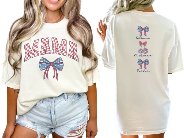 Custom American Mama Shirt with Names 4