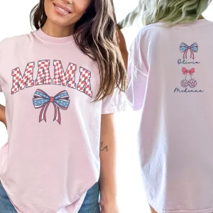 Custom American Mama Shirt with Names 5