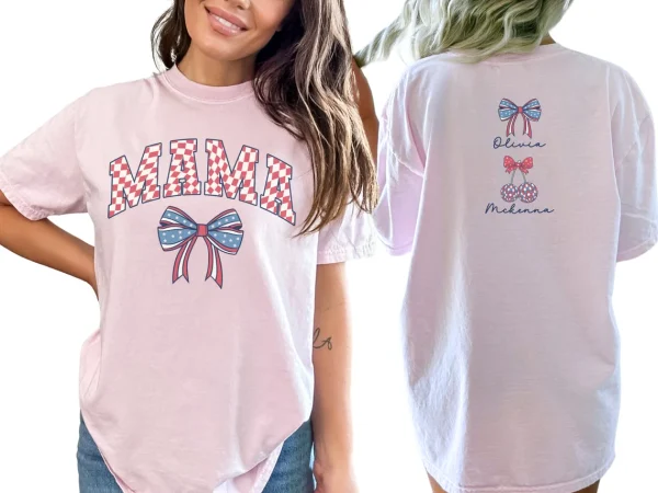 Custom American Mama Shirt with Names 5