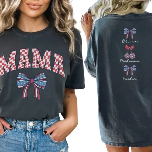 Custom American Mama Shirt with Names 6